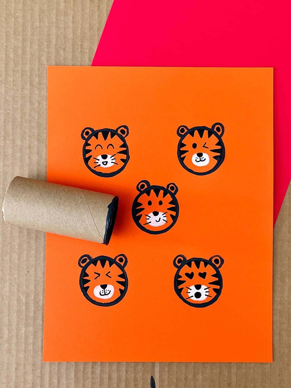 Paper Tube Tiger Craft Chinese New year