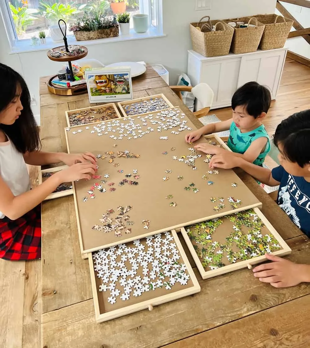 This Puzzle Table Is The Perfect Screen-Free Family Activity