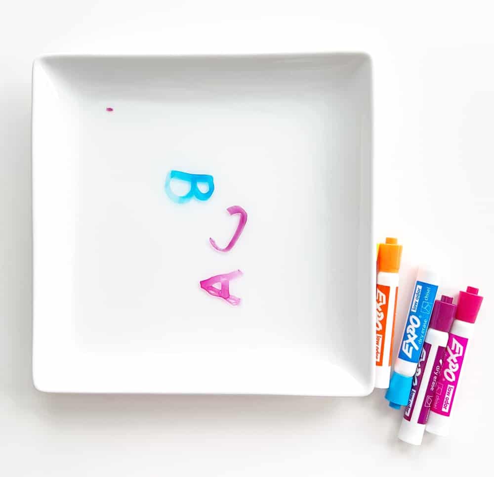 Alphabet Dry Erase Experiment