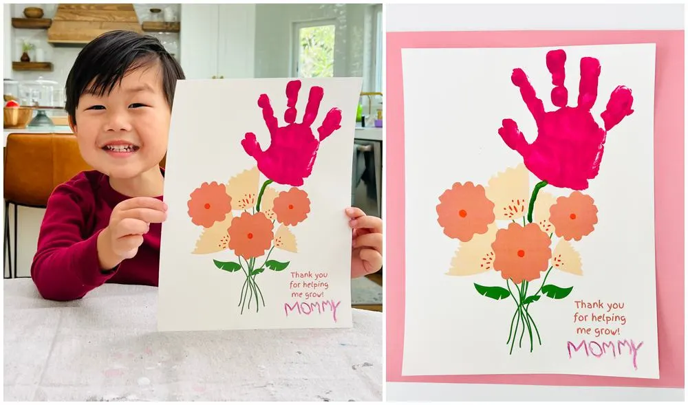 Handprint Template Gift for Mom From Kids, DIY Mother's Day Gift, Birthday  Gift for Mom, Handprint Gift From Kids, Handprint Keepsake 