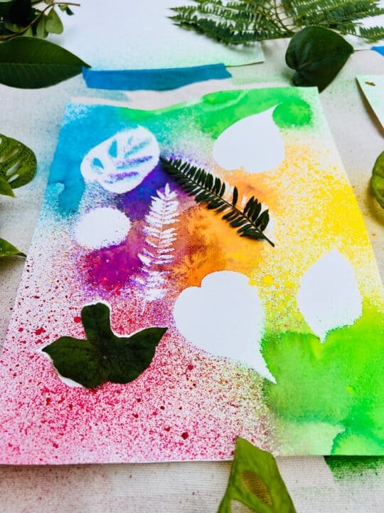Nature Watercolor Spray Art Fun Watercolor Painting Idea For Kids