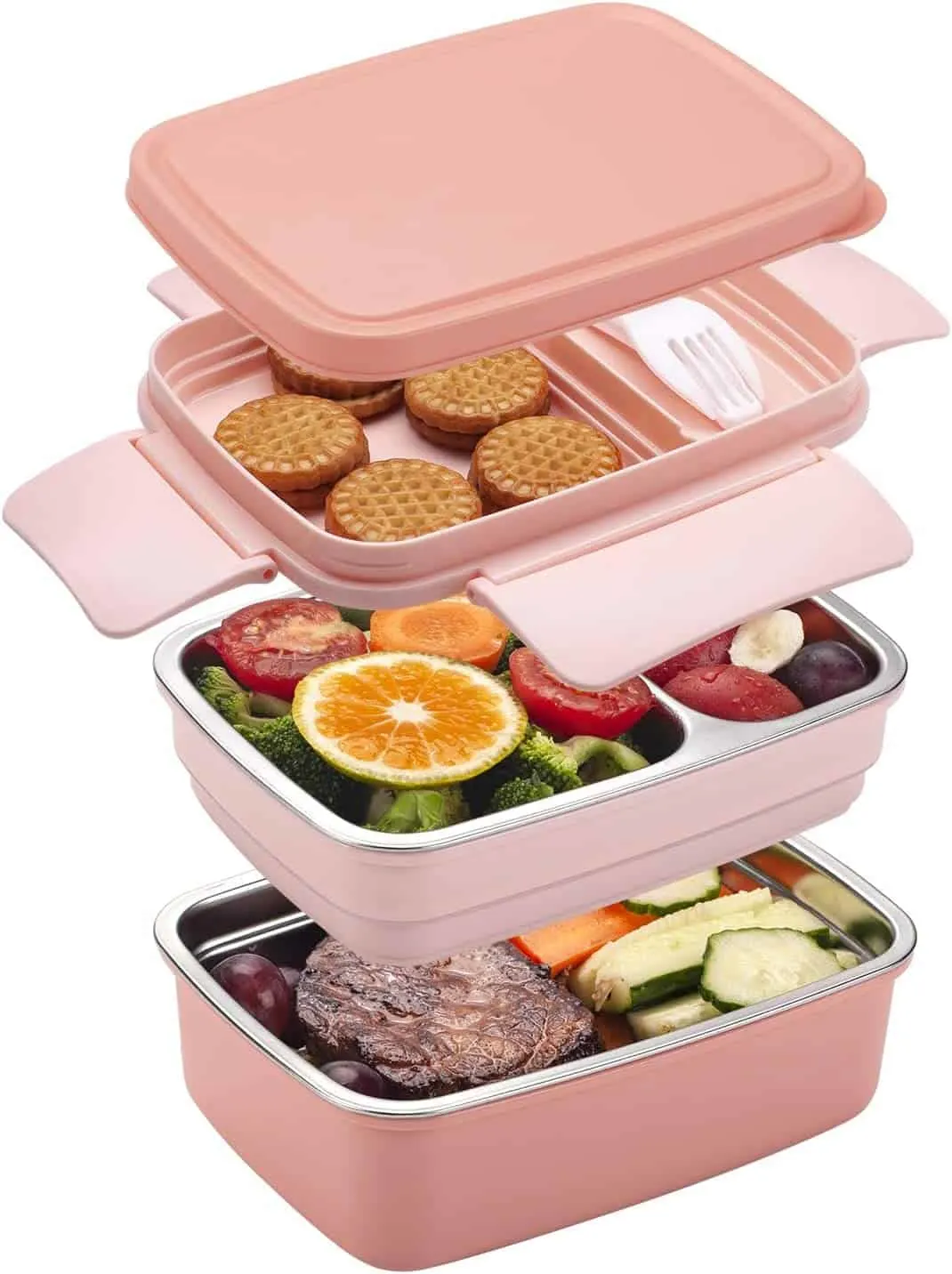 WEESPROUT Large Stainless Steel Bento Box With Silicone Sleeve