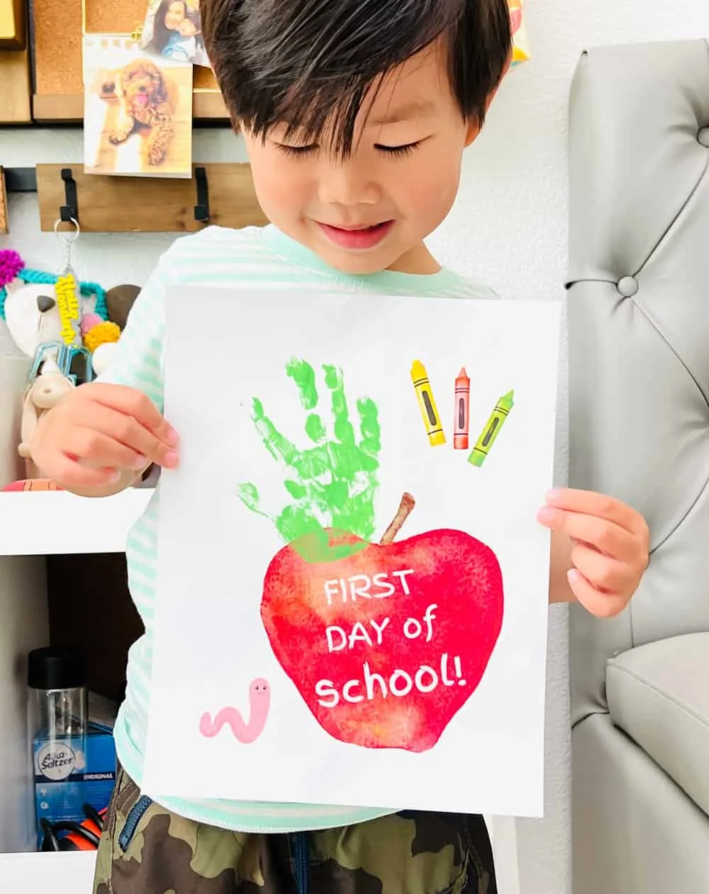 back to school handprint art