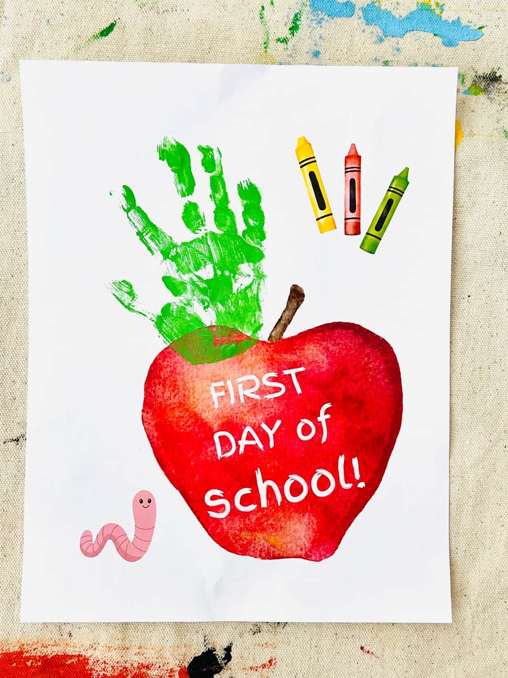 Handprint Art Back to School Printable