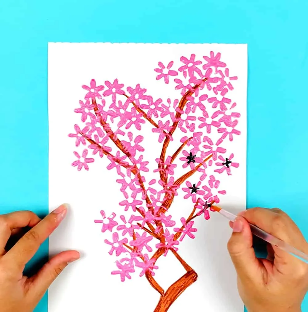 Easy Straw Flower Painting for Kids to Make - Projects with Kids