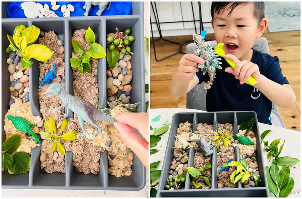 Utensil tray sensory play hack