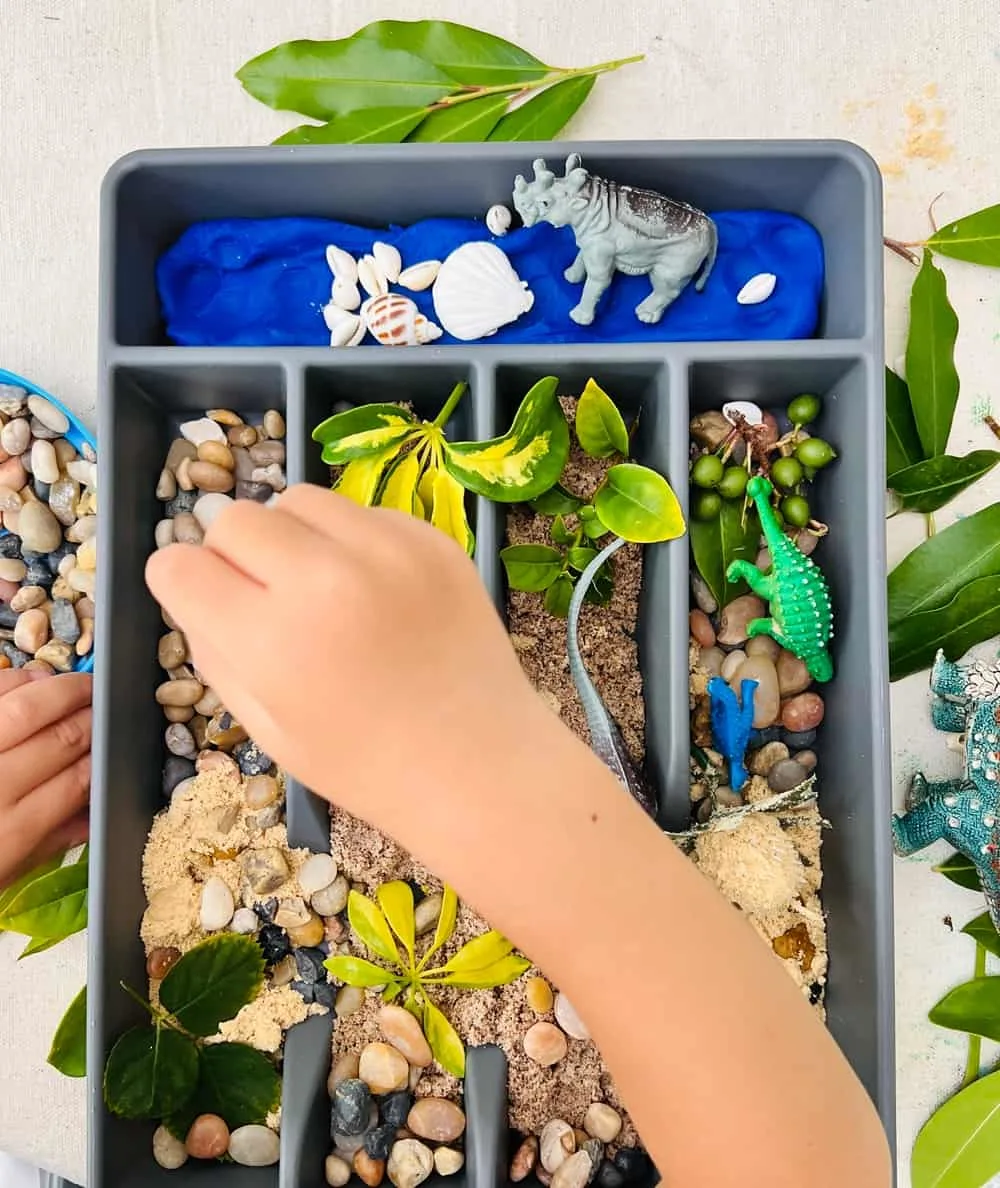 Utensil Tray Sensory Play Hack