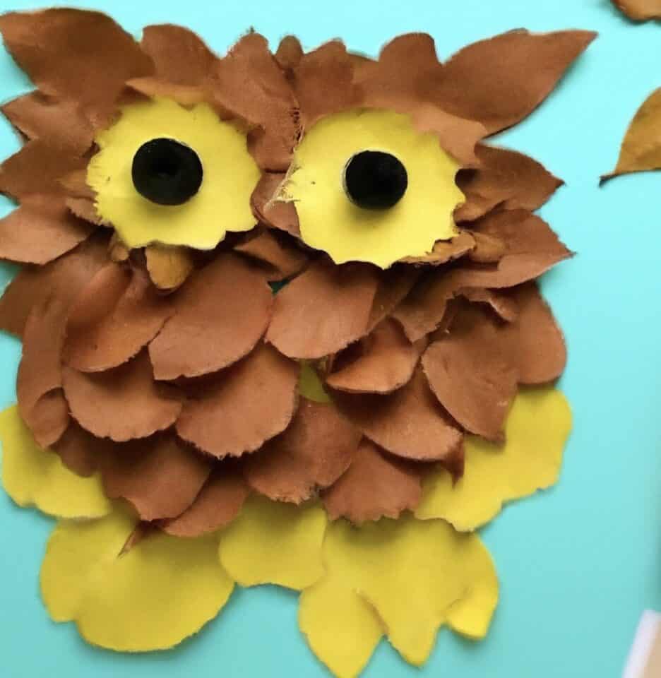 Fun Leaf Owl Craft for Kids to Make at Home