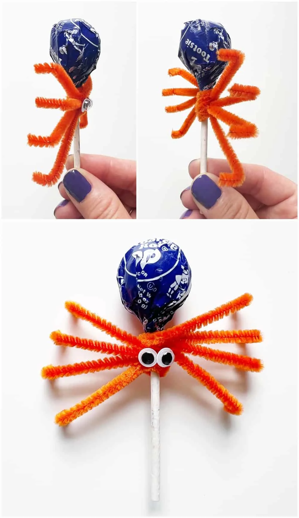 tootsie pop spider lollipops
