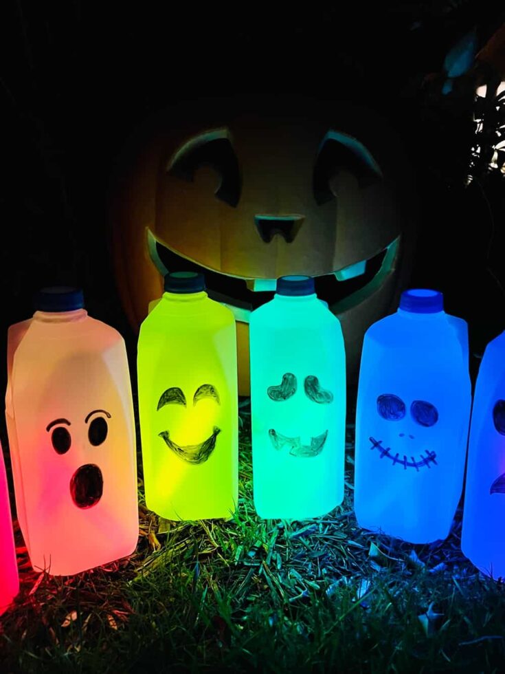 Milk Jug Jack-O-Lanterns