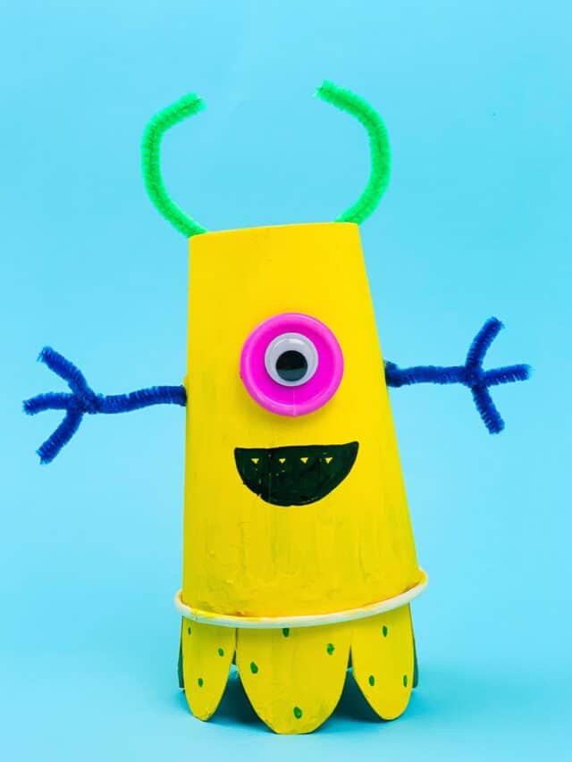 Spooky DIY Paper Cup Monster Craft