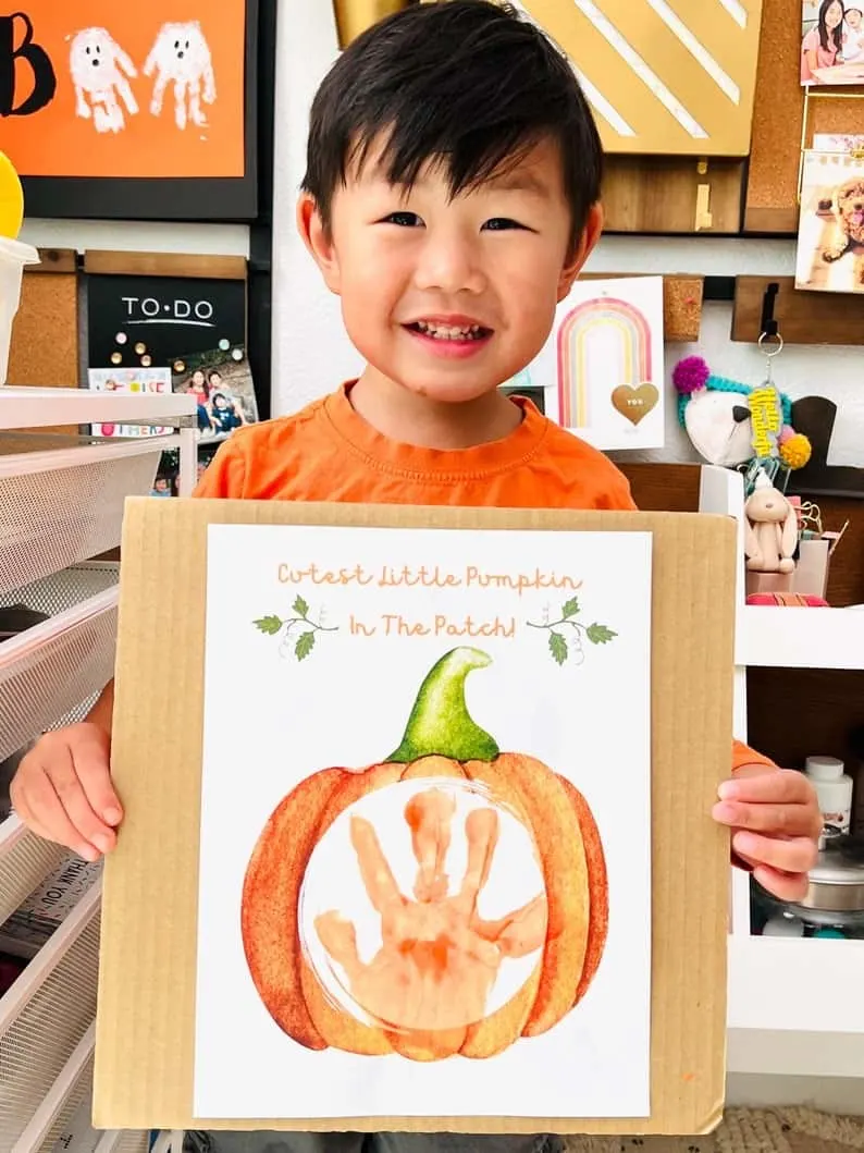 Pumpkin Handprint Art