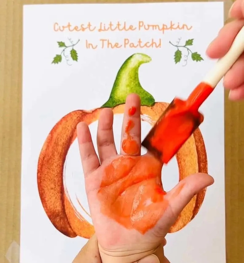 Pumpkin Handprint Art