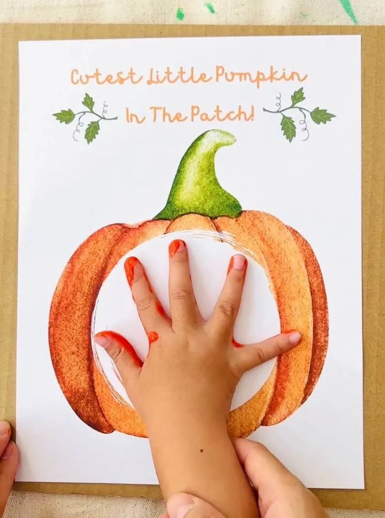 Pumpkin Handprint Art