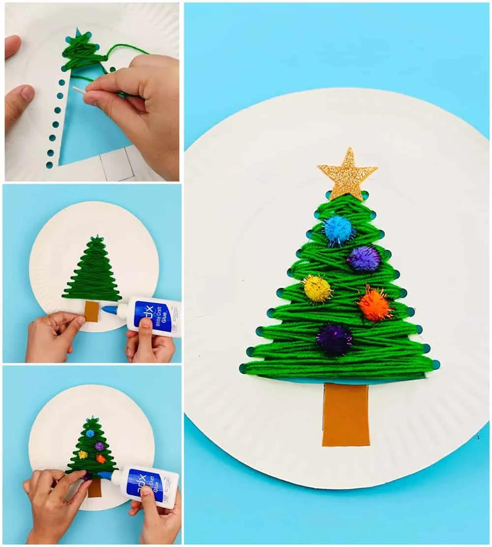 paper plate christmas tree craft