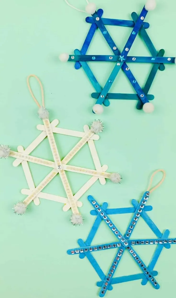 Popsicle Stick Snowflake Craft