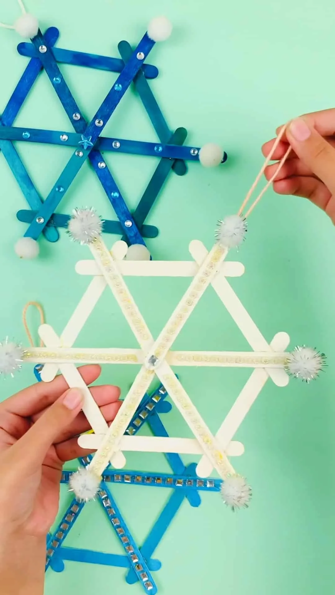 Popsicle Stick Snowflake Craft