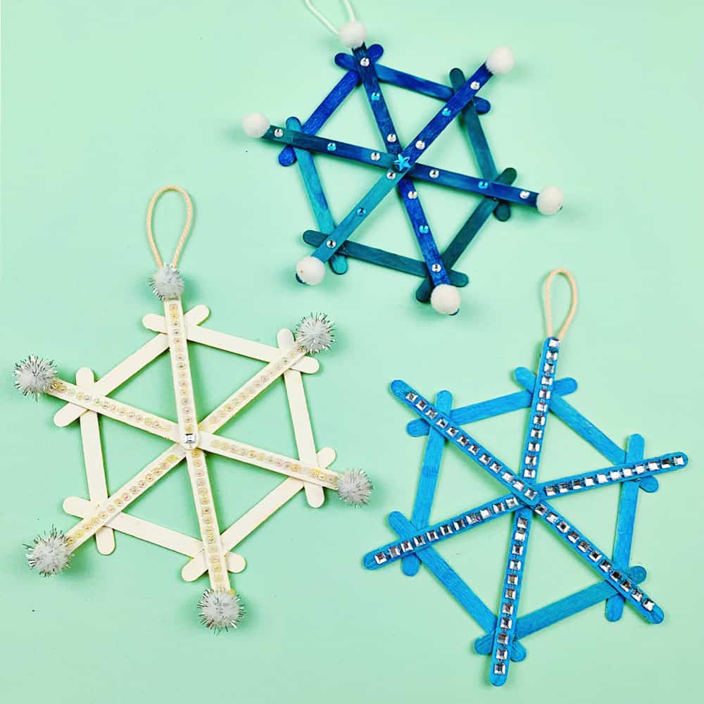 Popsicle Stick Snowflake Craft