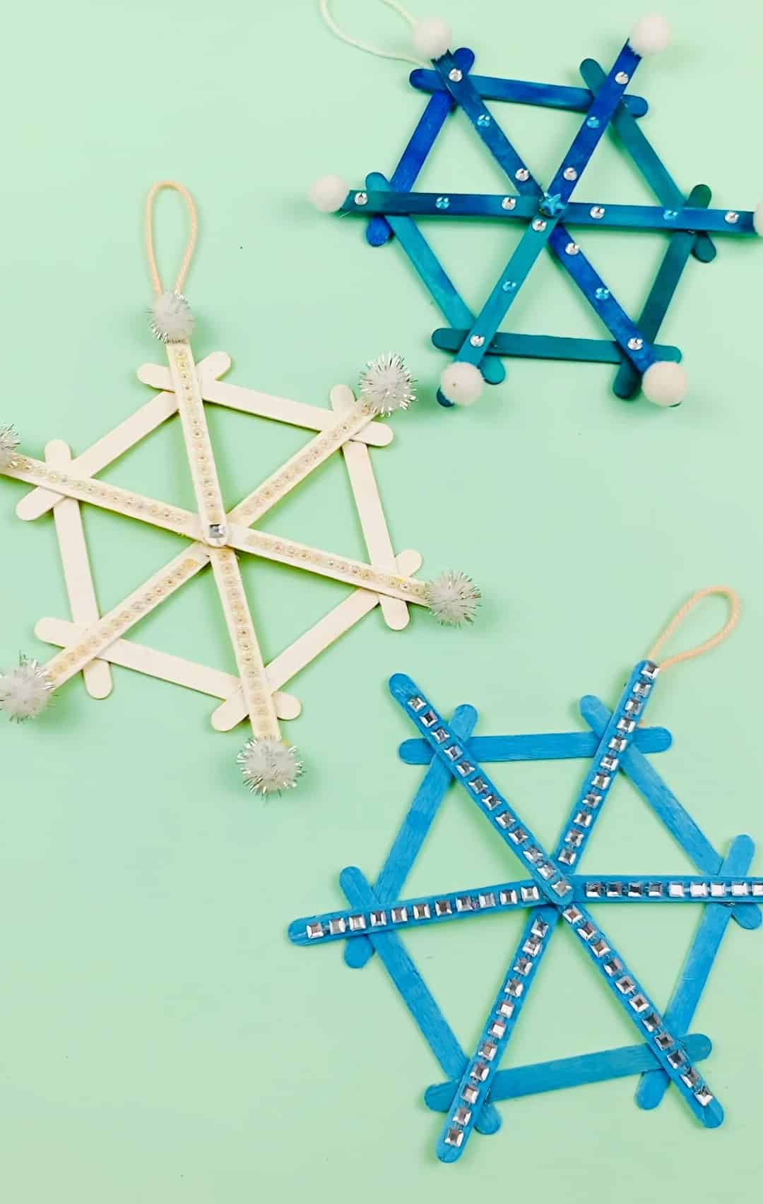 Popsicle Stick Snowflake Craft