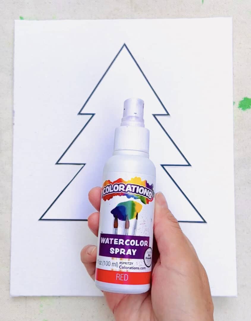 Watercolor Spray Paint Christmas Tree Art Fun DIY Holiday Craft!