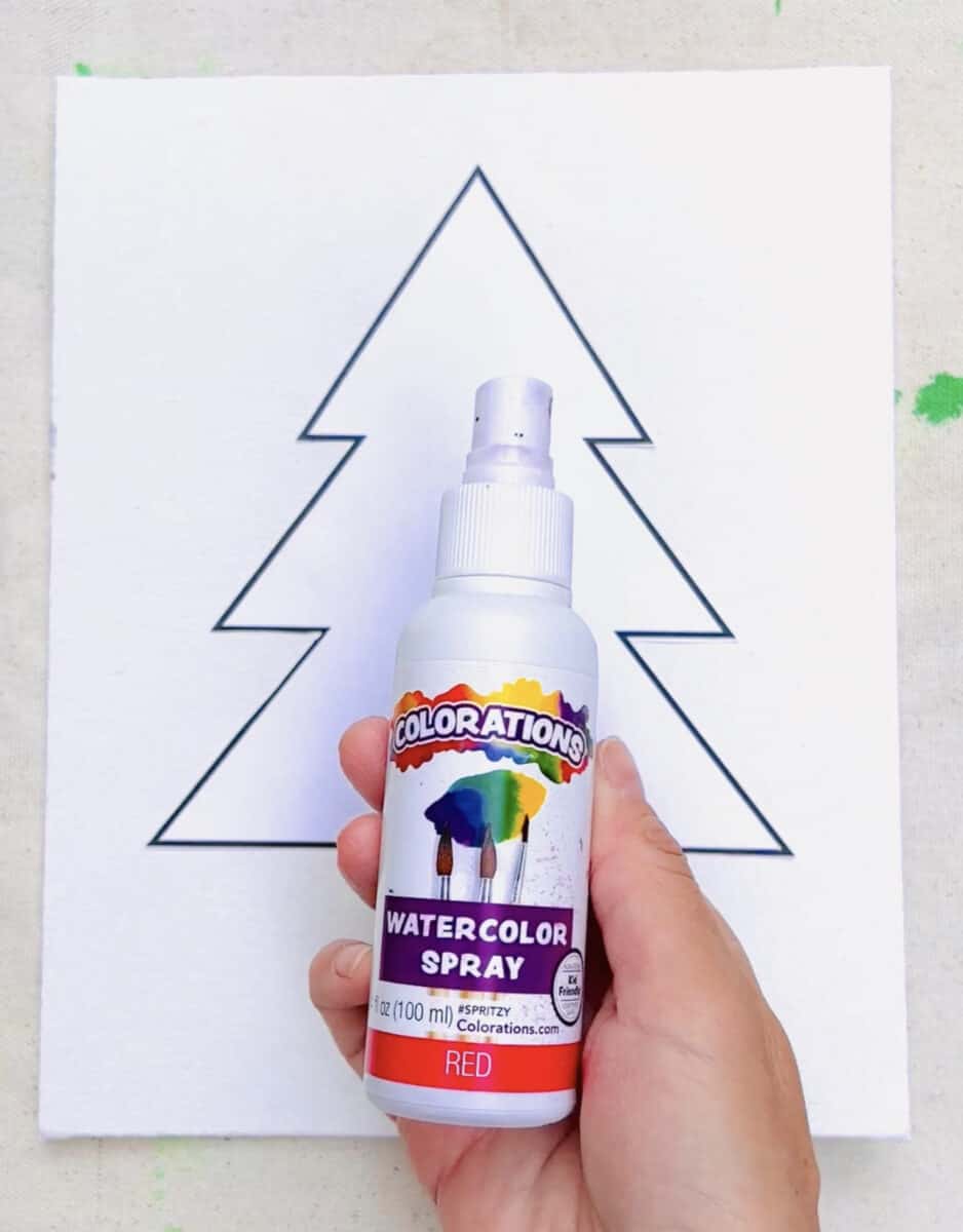 Watercolor Spray Paint Christmas Tree Art Fun DIY Holiday Craft!