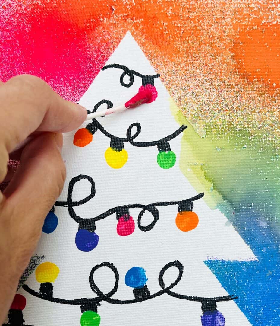 Watercolor Spray Paint Christmas Tree Art Fun DIY Holiday Craft!