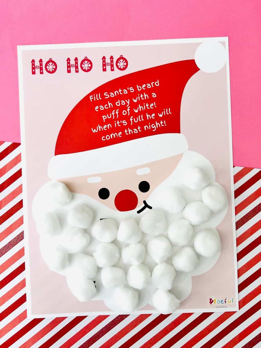 Santa beard countdown christmas countdown printable