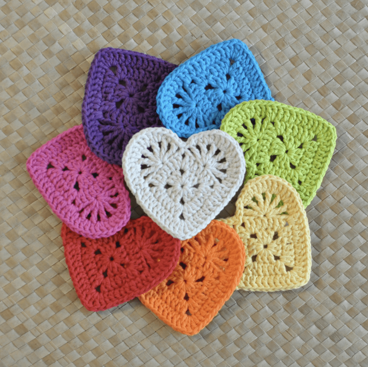 crochet granny hearts