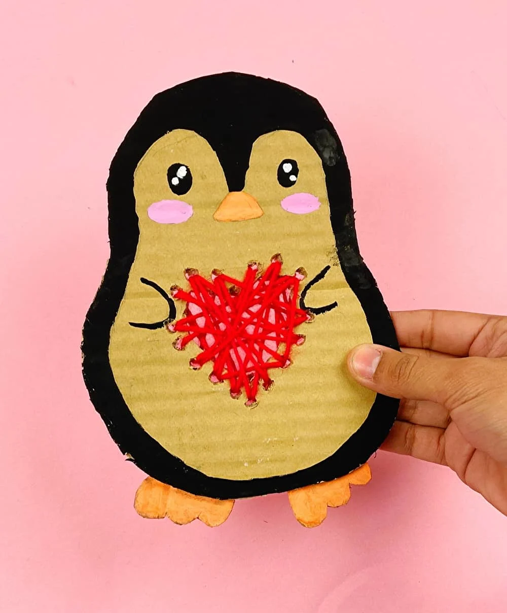 cardboard penguin craft