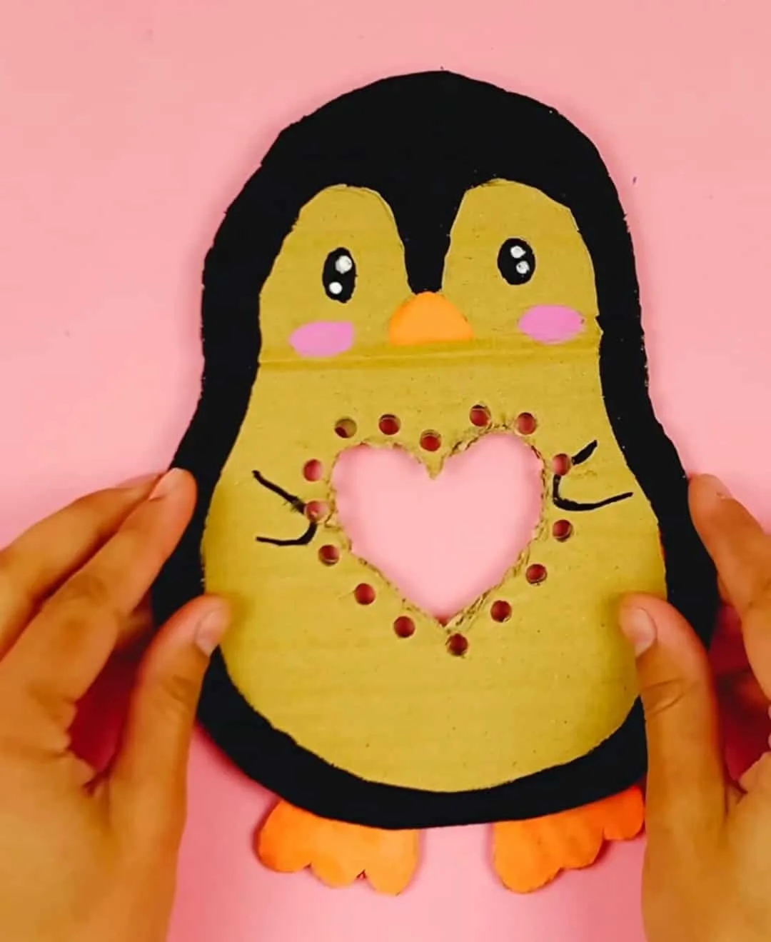 cardboard penguin craft