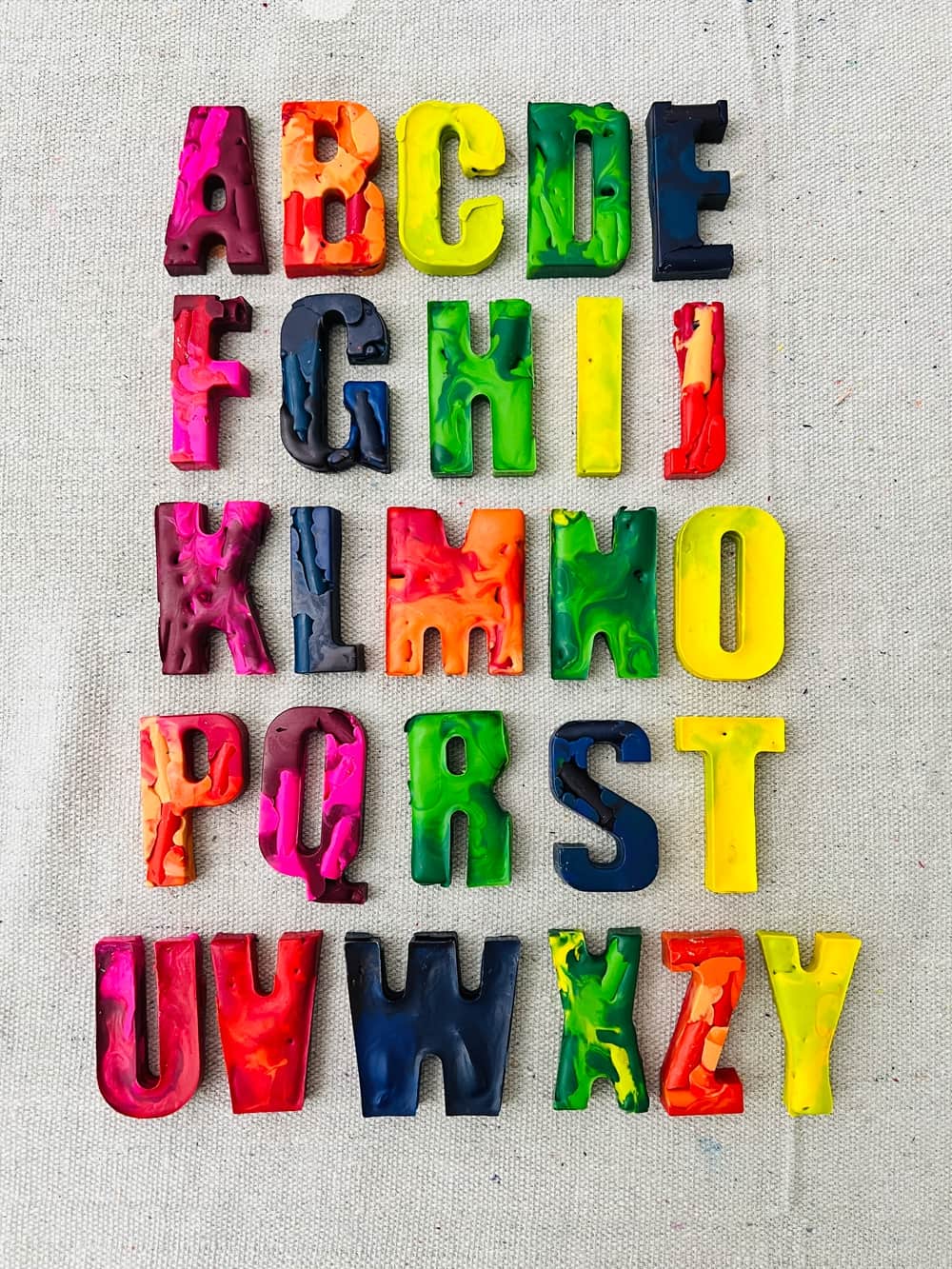 DIY Melted Crayon Alphabet
