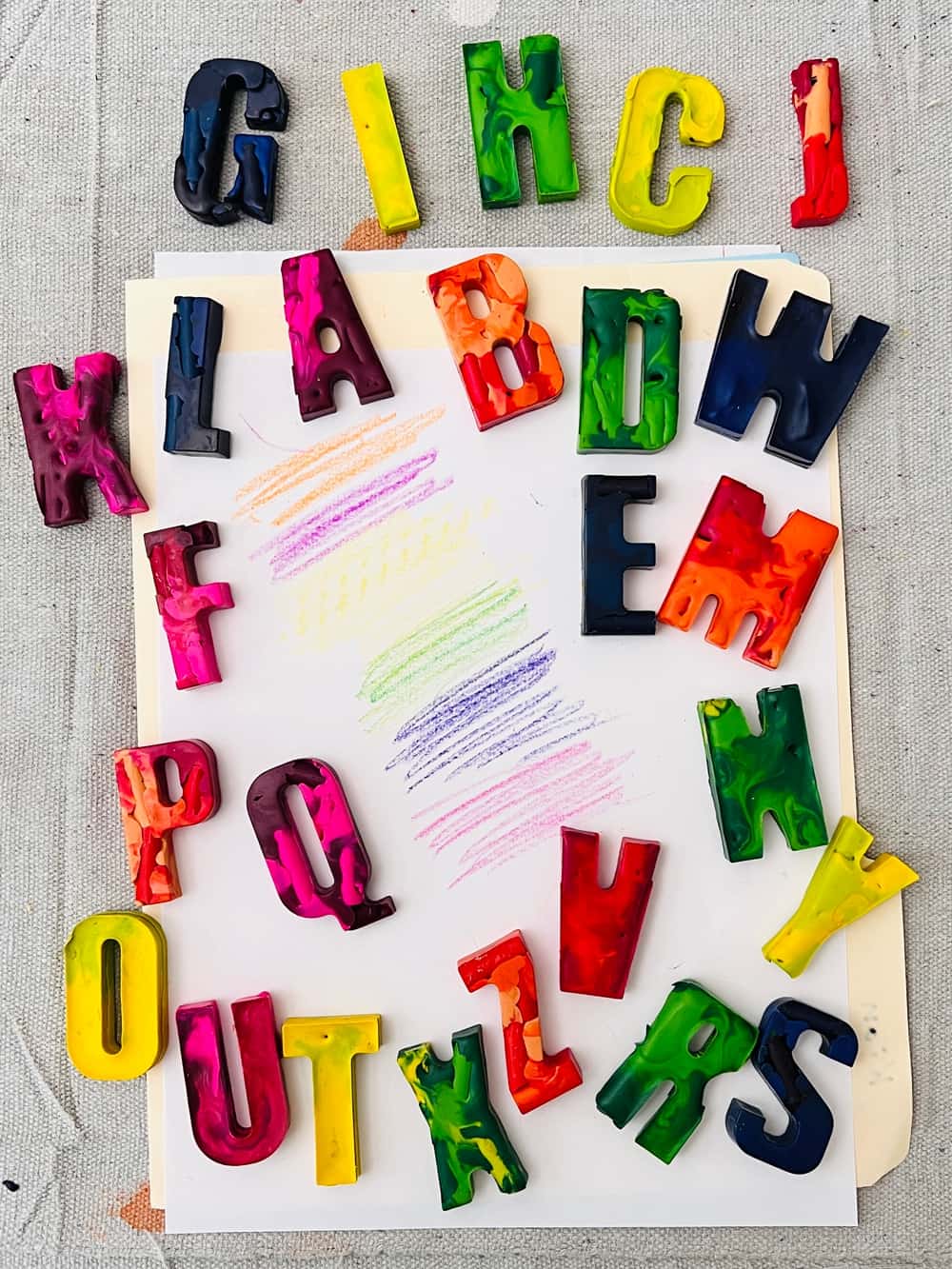 DIY Melted Crayon Alphabet Letters