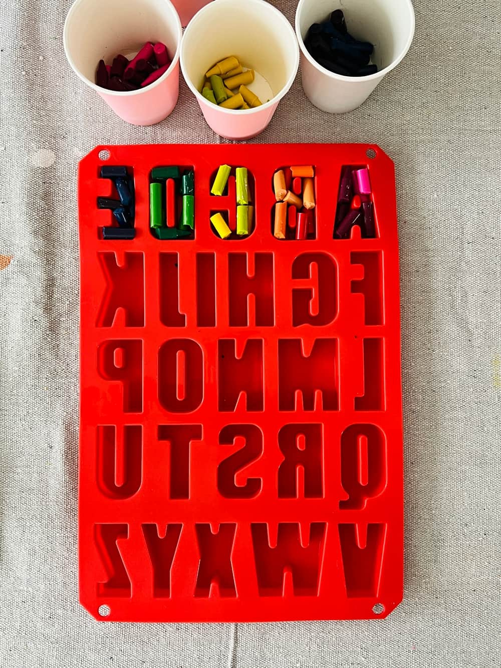 Melted crayon letters