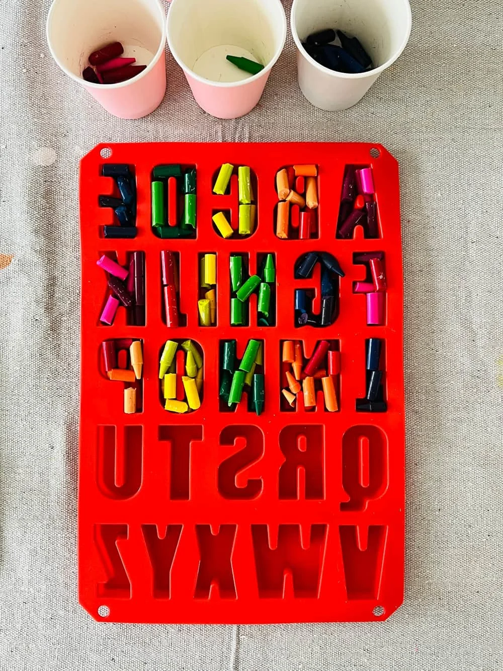 Melted crayon letters