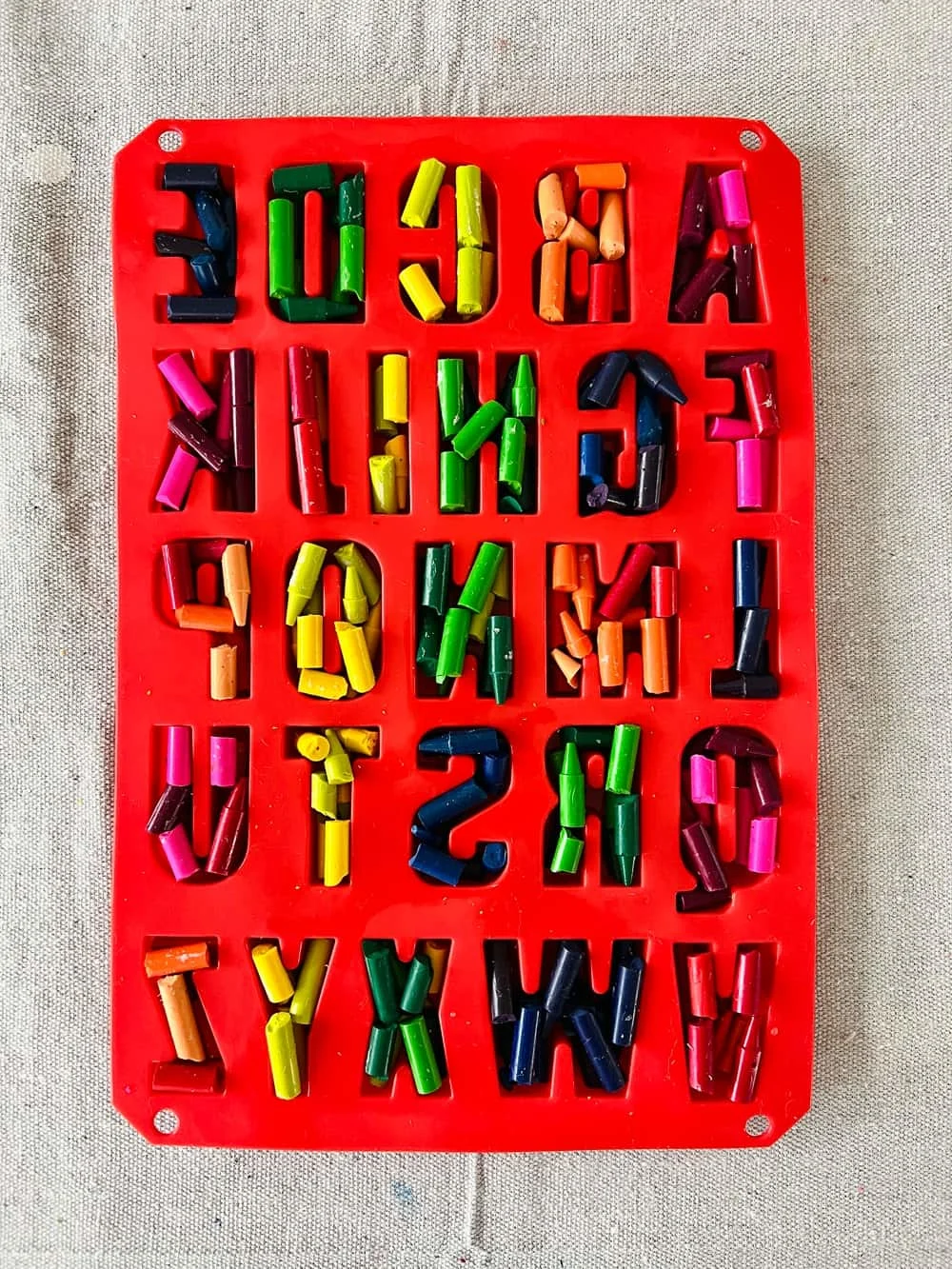 Melted crayon letters