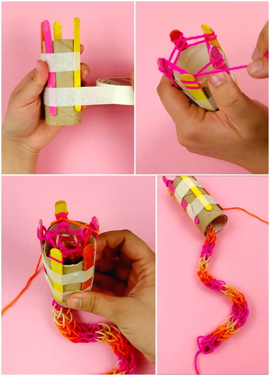 Genius Cardboard Paper Tube Knitting Craft