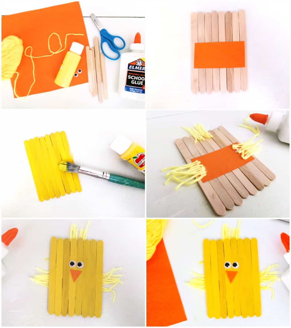 Easter Chick Popsicle Stick Crafts