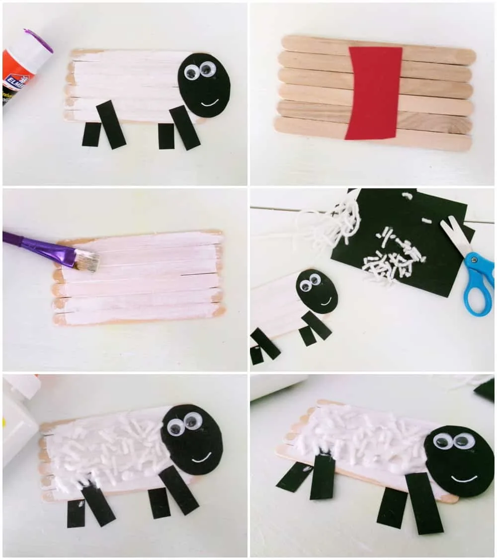 sheep popsicle craft