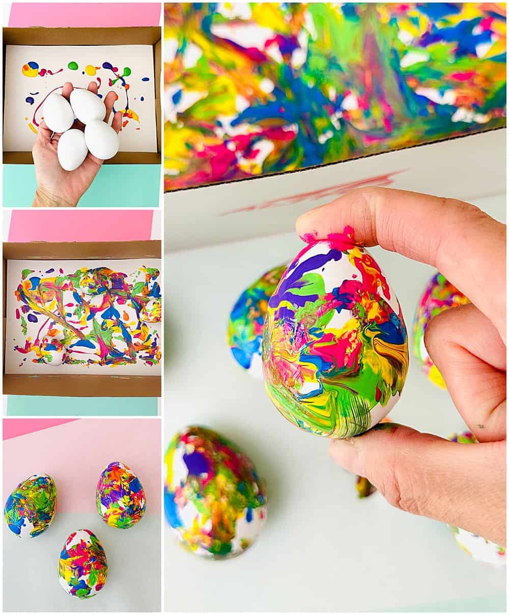 Cardboard Box Egg Painting: Preschool Easter Egg Decorating