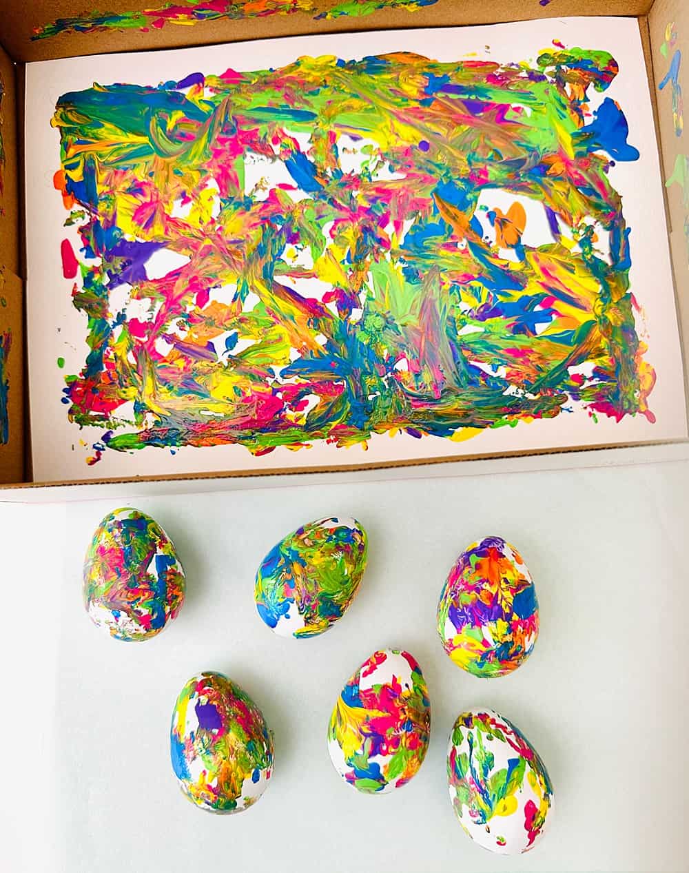 cardboard box egg painting