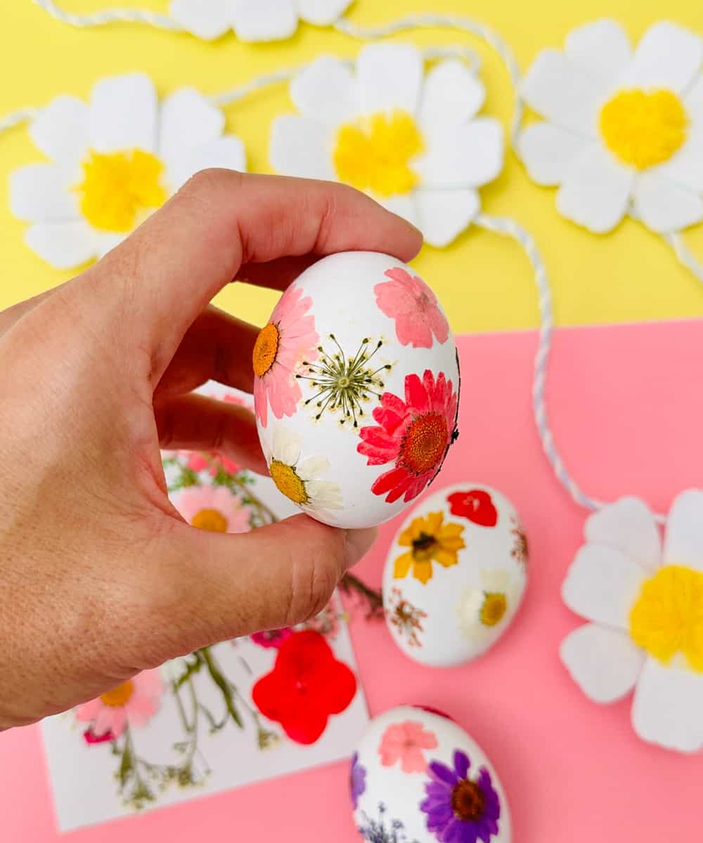 Flower Pressed Easter Eggs