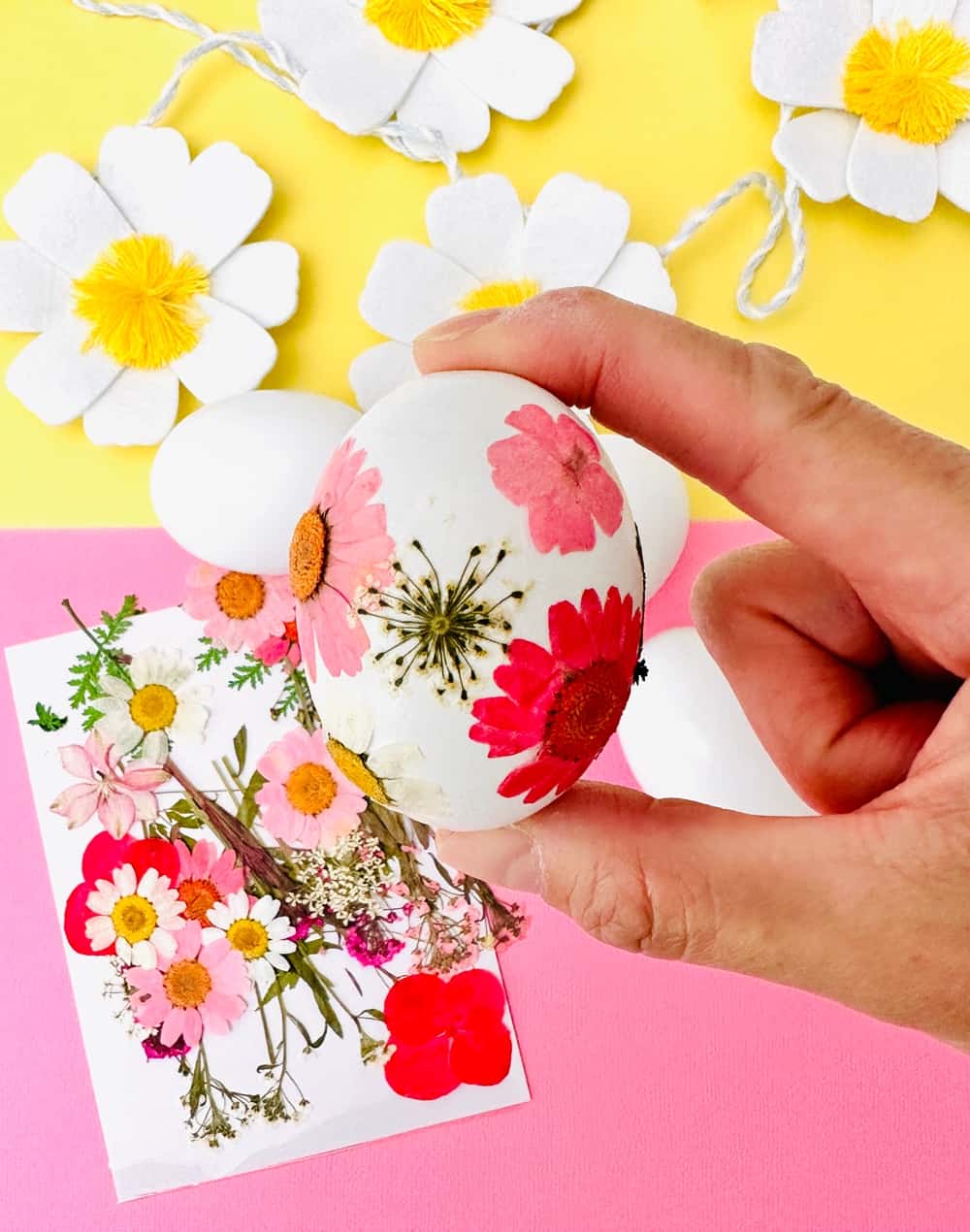 Flower Pressed Easter Eggs