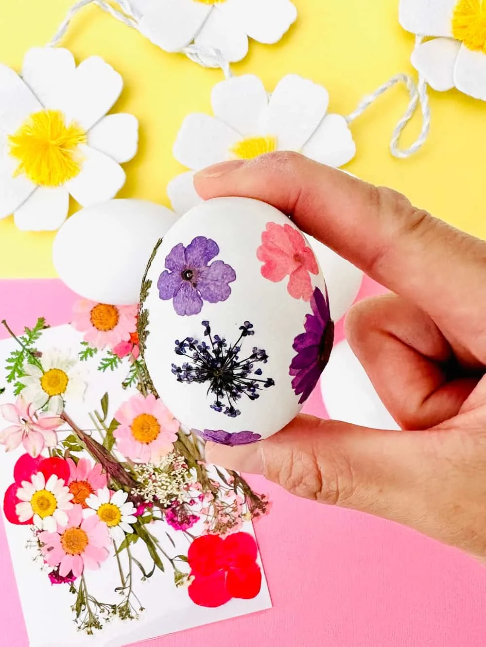 Flower Pressed Easter Eggs