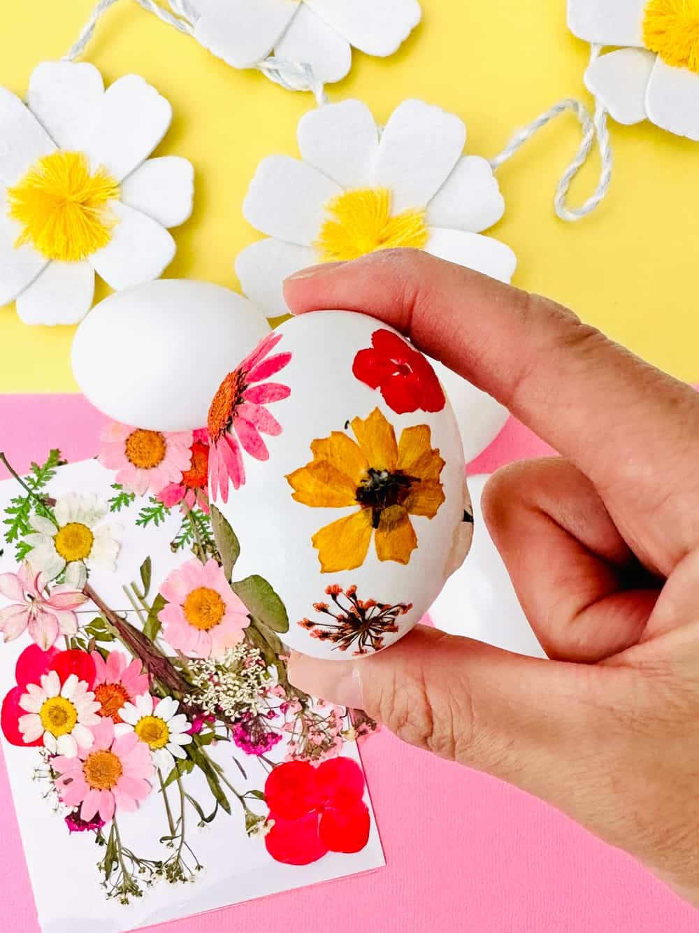 Flower Pressed Easter Eggs