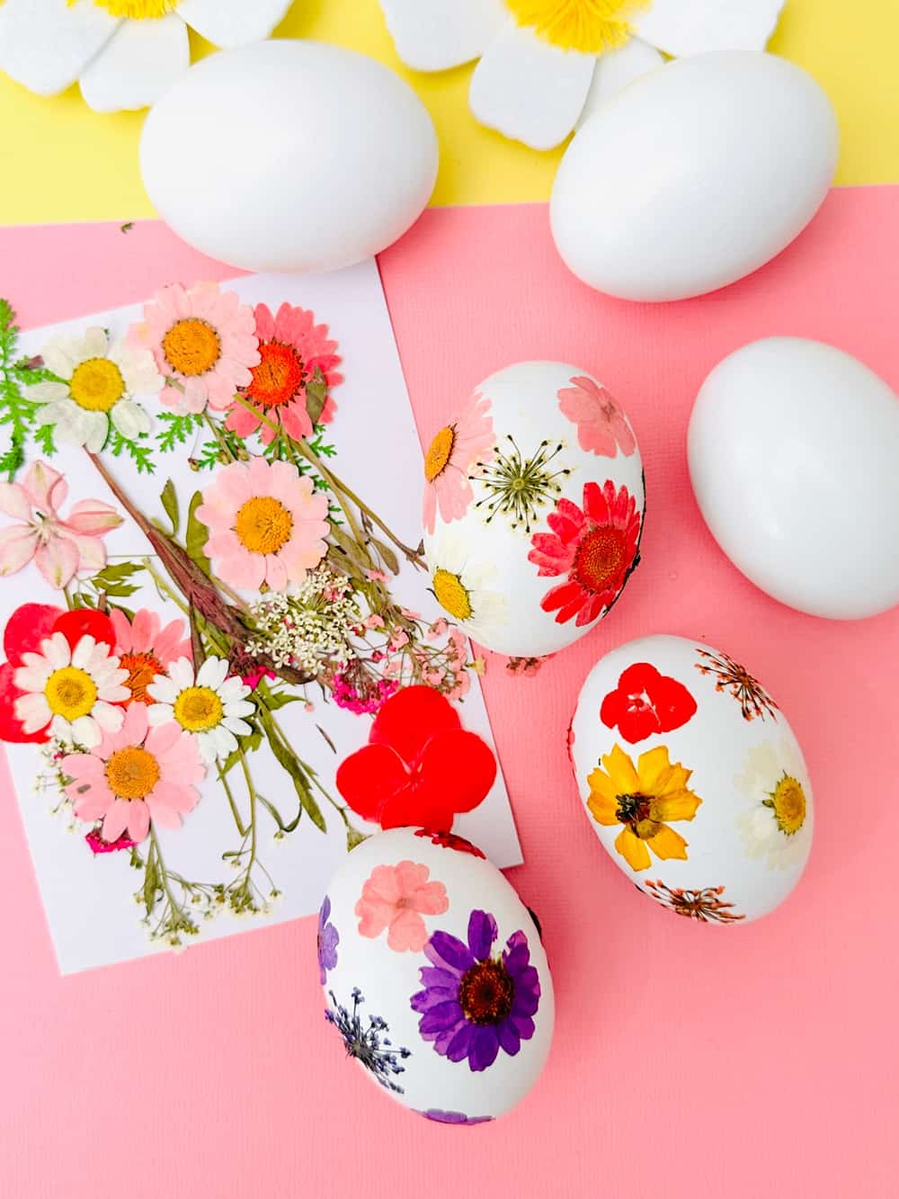 Flower Pressed Easter Eggs