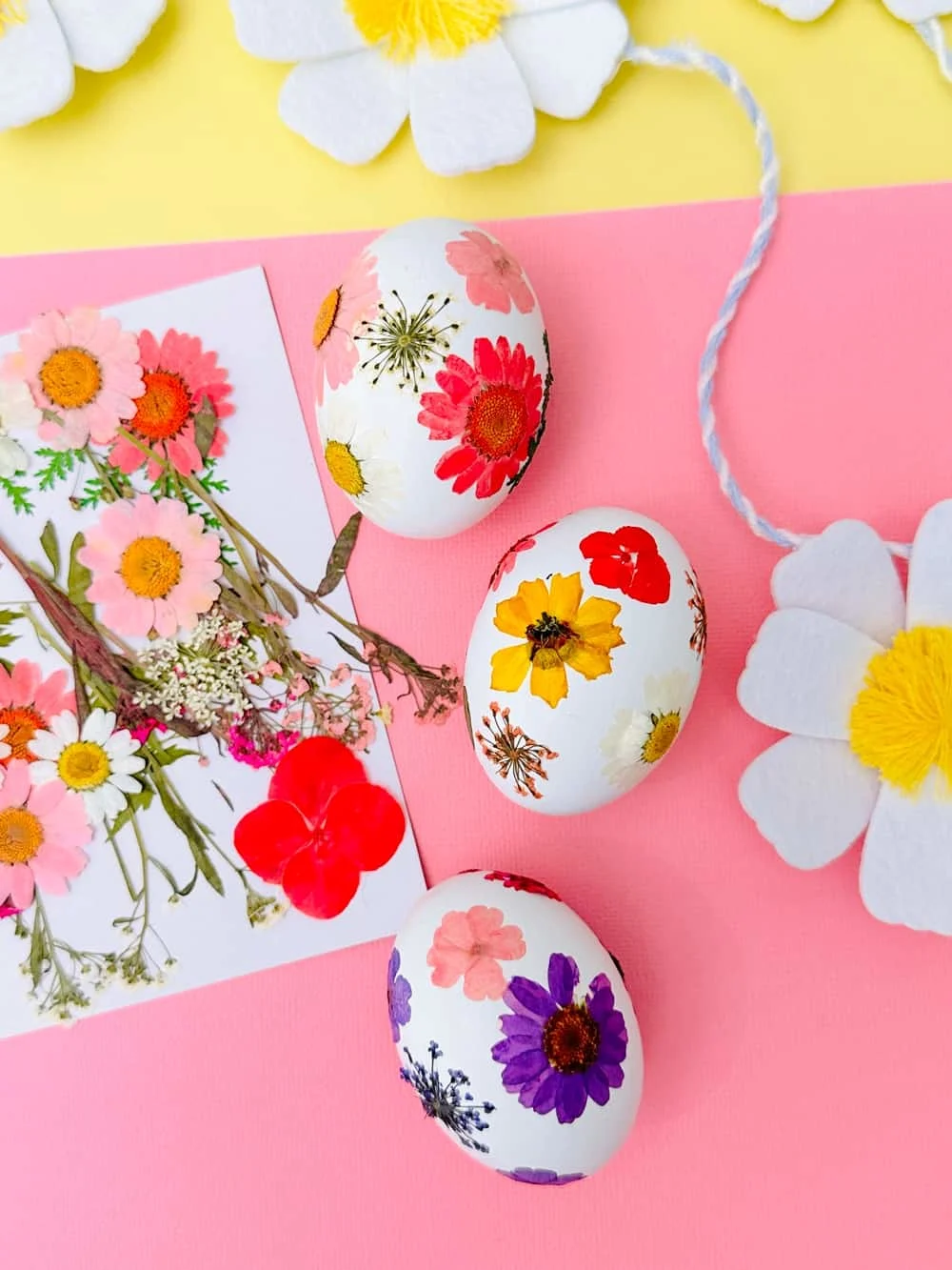 flower pressed easter eggs