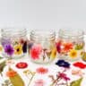 diy pressed flower jars