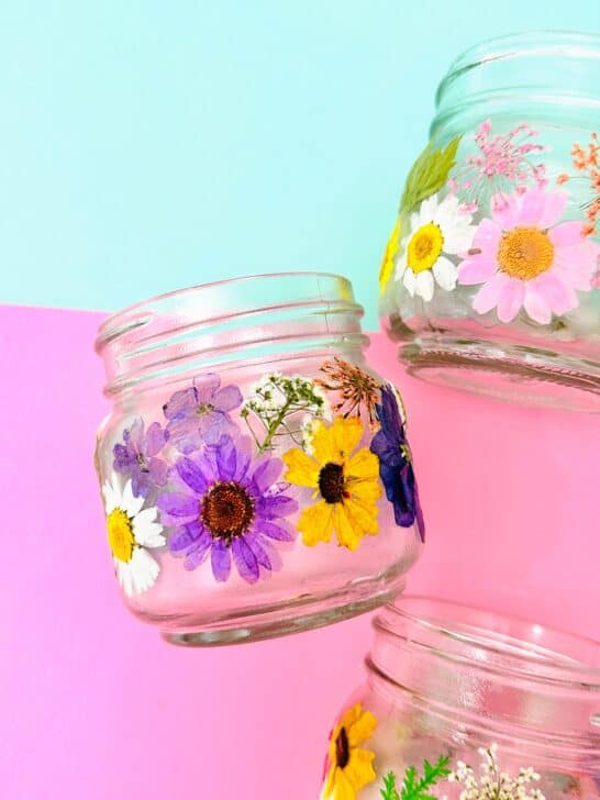 DIY Pressed Flower Jars Make a Stunning Spring Decor