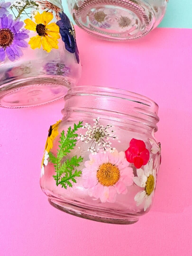 DIY Pressed Flower Jars Make a Stunning Spring Decor