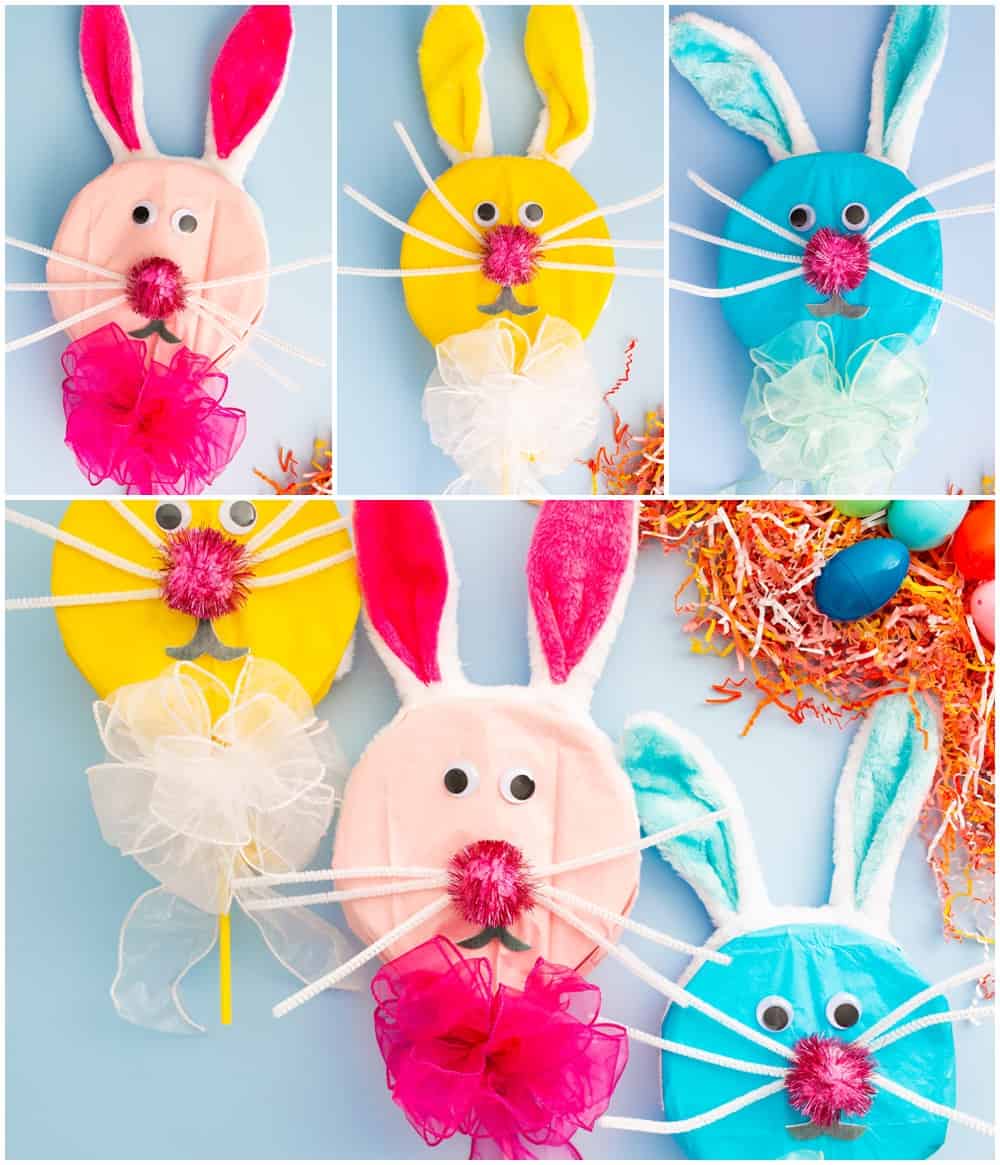 Tissue Paper Bunny Lollipop Craft